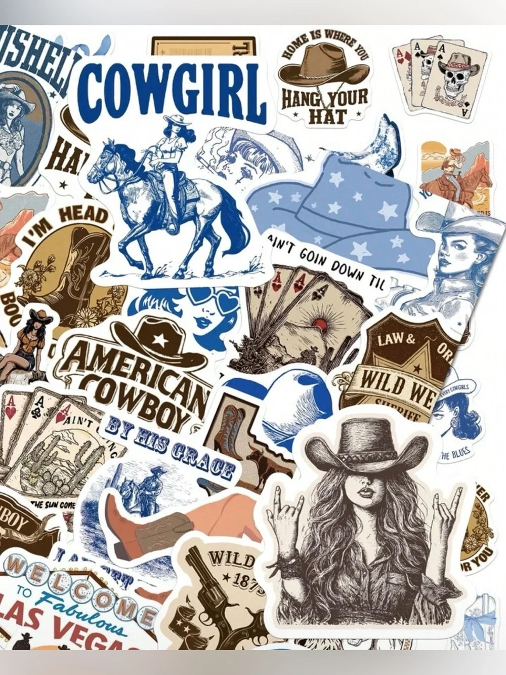 🌈 Blue Western 50 PCS Stickers